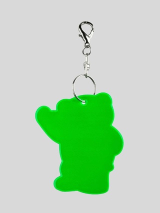 Miś odblaskowy – jasnozielony brelok z karabińczykiem