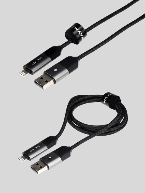 WAYME Kabel 4w1 USB-C → USB-C → Lightning 100 cm – 60W – czarny