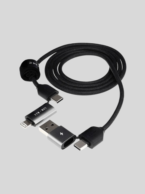 WAYME Kabel 4w1 USB-C → USB-C → Lightning 100 cm – 60W – czarny