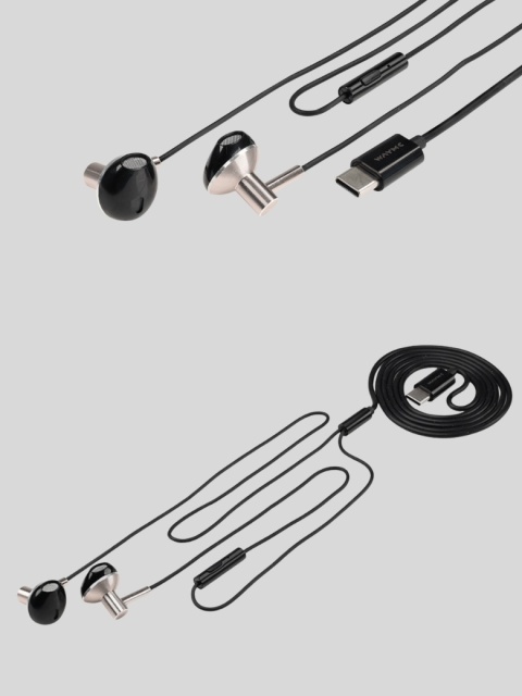 WAYME Słuchawki douszne przewodowe USB-C 110 cm z mikrofonem i kontrolerem