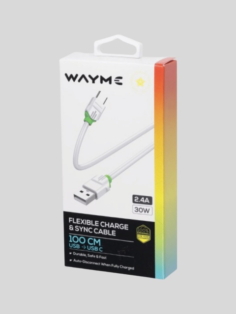 WAYME – kabel USB → USB-C 100 cm silikonowy do ładowania i synchronizacji