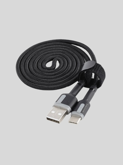 WAYME – kabel USB → USB-C 100 cm w oplocie z mikrofibry do ładowania i synchronizacji