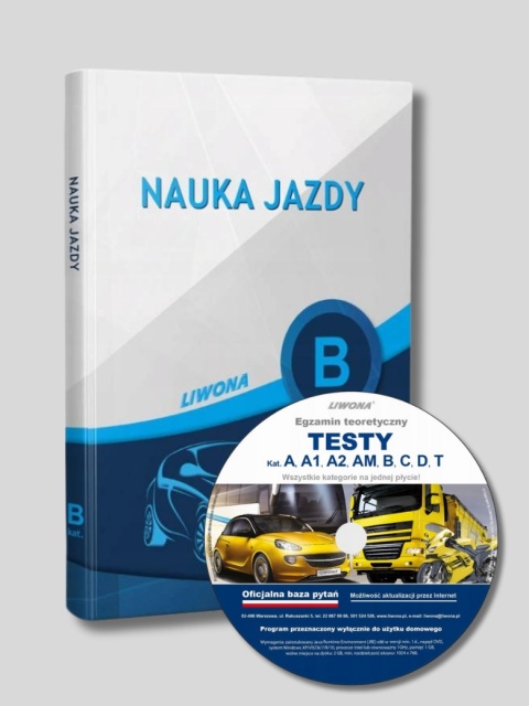 Zestaw: Książki "Nauka Jazdy kat. B" + Bezterminowe płyty z testami"