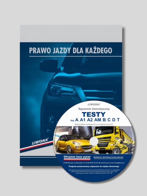 Zestaw: Książki "Prawo Jazdy dla Każdego kat. B 2025" + Bezterminowe Płyty z Testami Egzaminacyjnymi