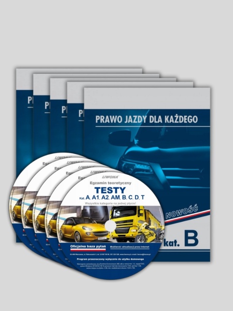 Zestaw: Książki "Prawo Jazdy dla Każdego kat. B 2025" + Bezterminowe Płyty z Testami Egzaminacyjnymi