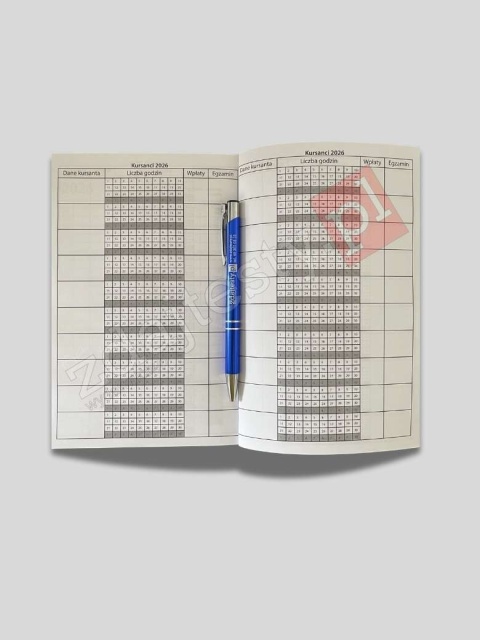 Kalendarz z kartą danych kursantów – 2026